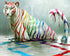 White Tiger in Colorful Paints